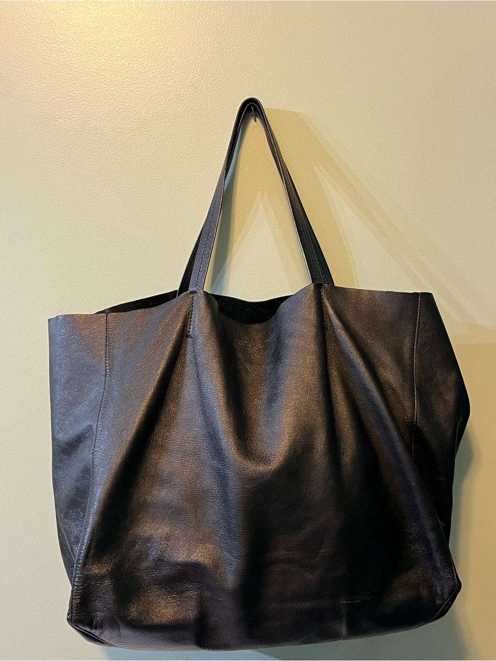 Vintage Céline Black Leather Oversized Slouchy Tote Bag 🇮🇹